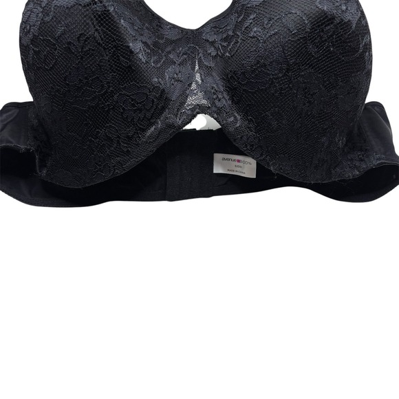 Avenue Black Lace Size 52DD Balconette Bra Underwire Adjustable straps - Picture 9 of 11